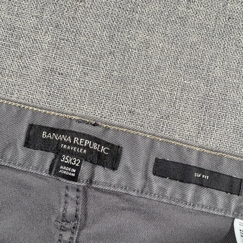 Banana Republic‎ Traveler Pants Mens 35x32 Grey Slim Fit Chinos Stretch 11427